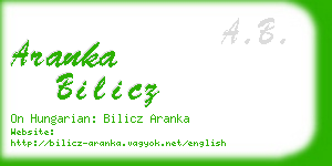 aranka bilicz business card